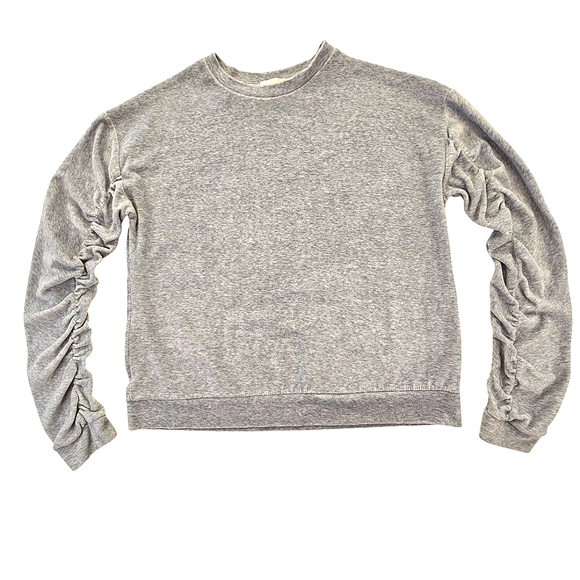 PULL & BEAR Women's Heather Gray Soft, Stretchy Velour Sweatshirt Size M - Picture 2 of 13